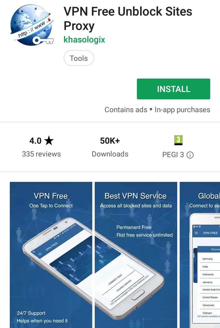 Flash VPN Play Store screenshot