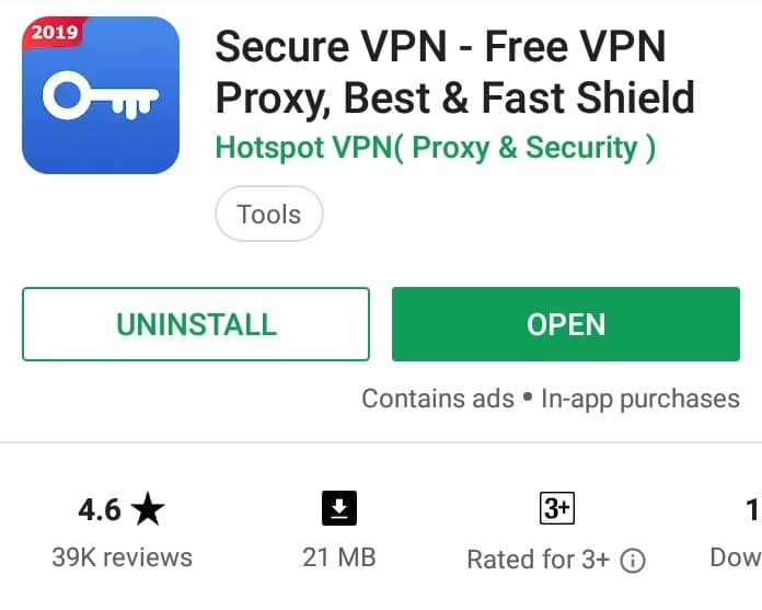 Secure VPN Play Store screenshot