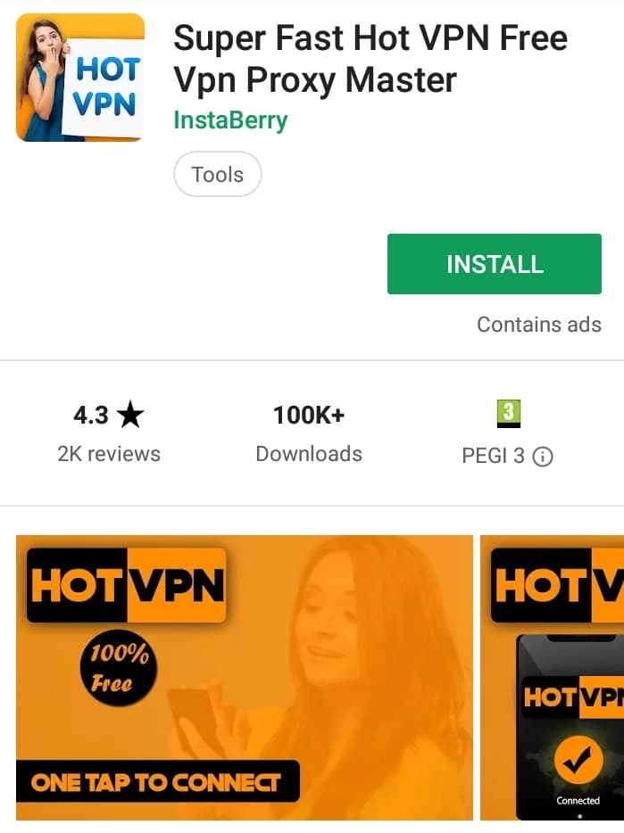 Super Fast Hot VPN Play Store screenshot