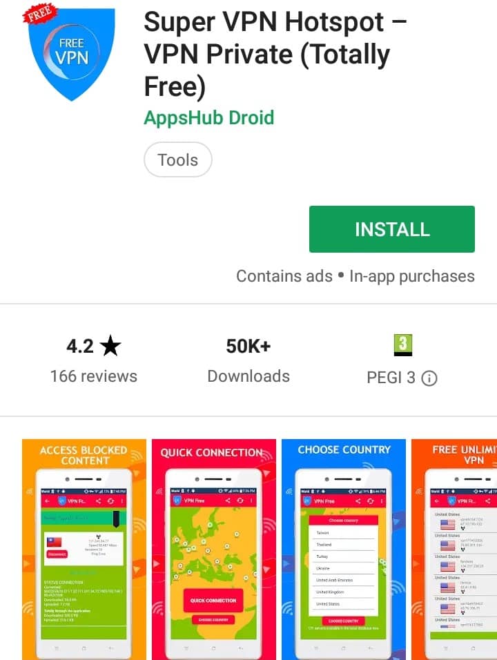 Flash VPN Play Store screenshot
