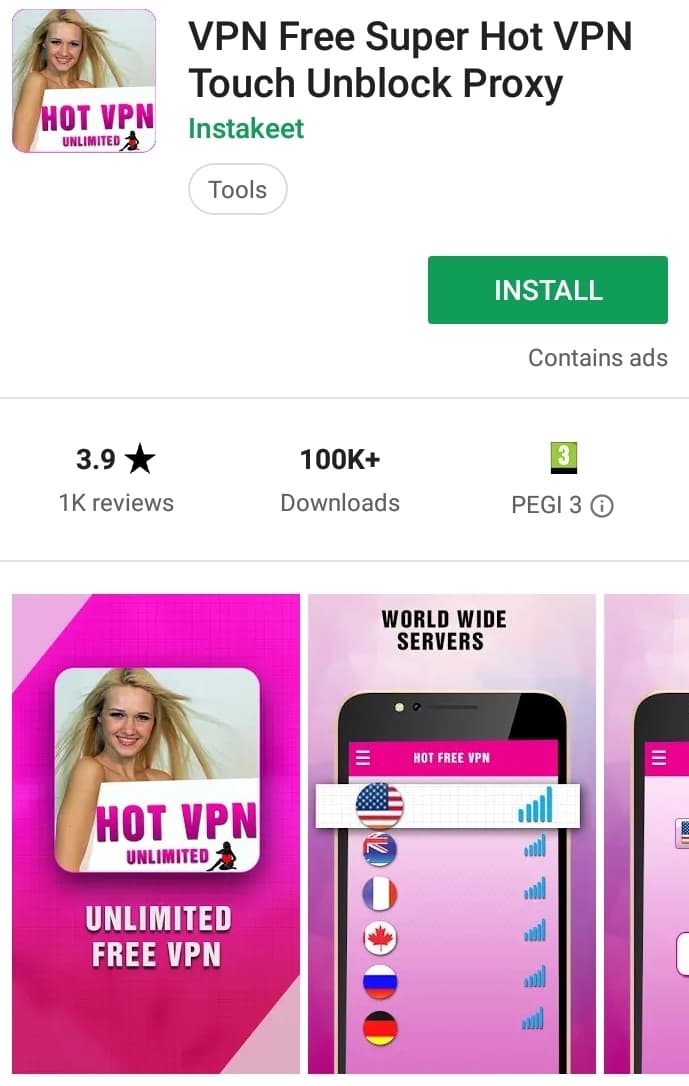 VPN Free Super Hot Play Store screenshot