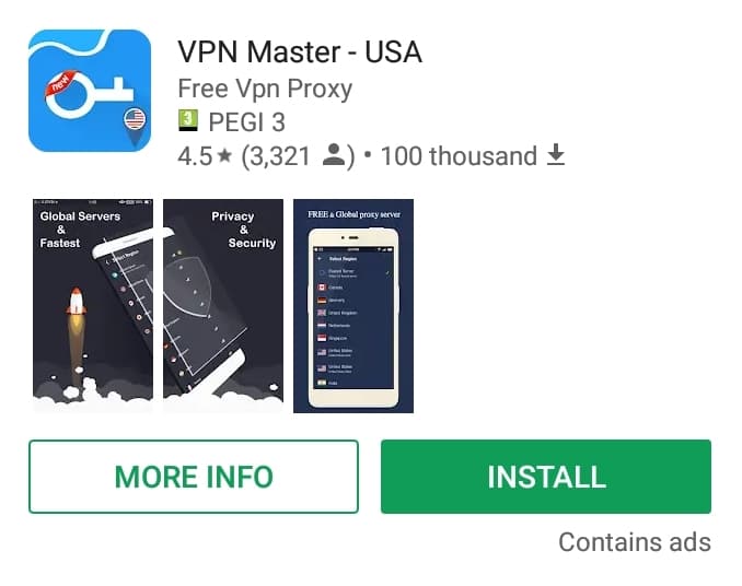 VPN Master - USA Play Store screenshot
