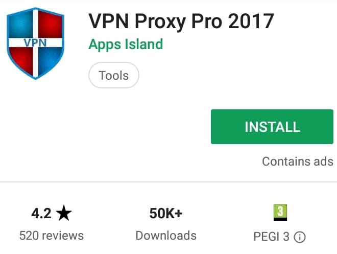 VPN Proxy Pro Play Store screenshot