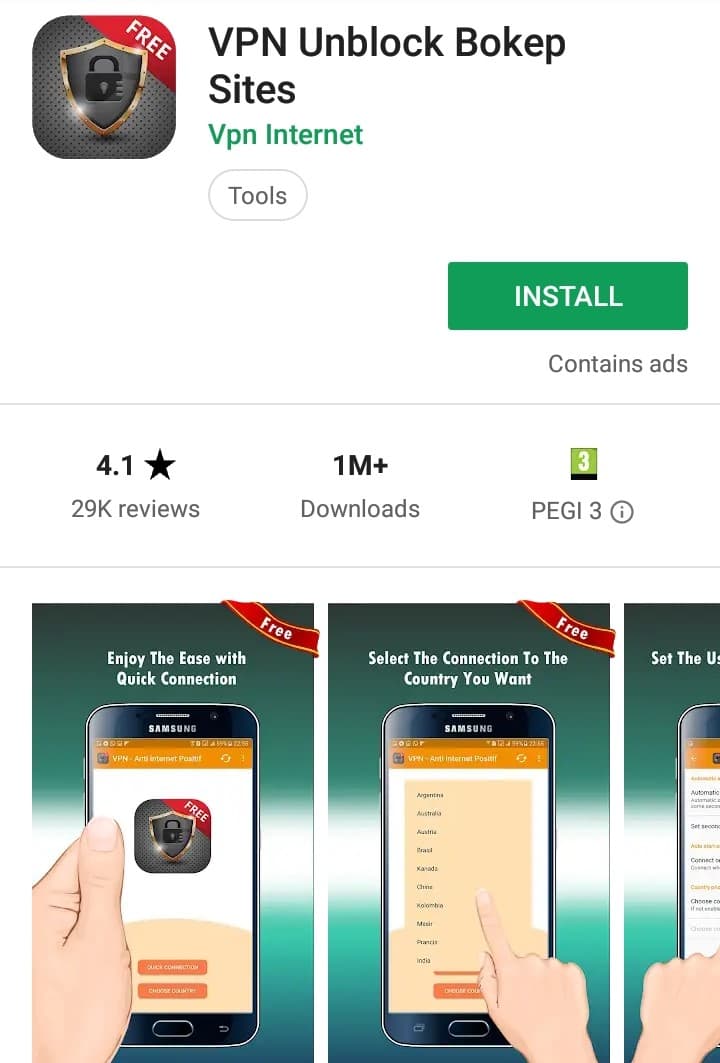 VPN Unblock Bokep Sites Play Store screenshot