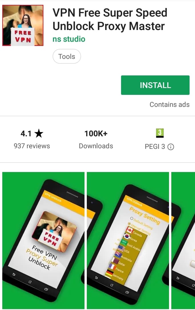 VPN Free Super Speed Play Store screenshot