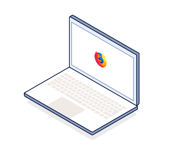 Laptop z logo Firefox
