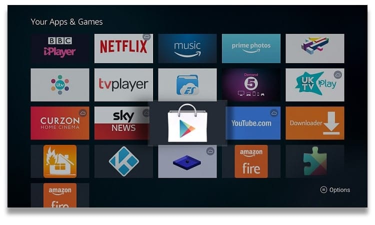 Appstore na urządzeniu Firestick