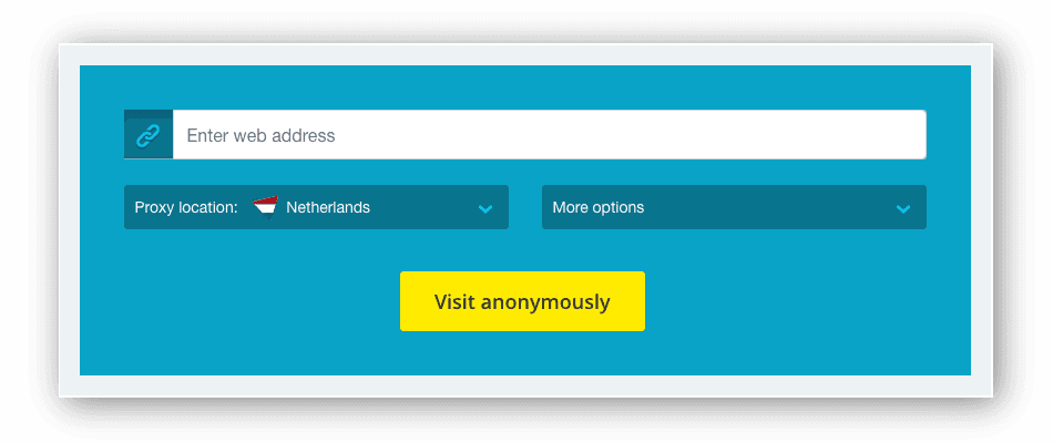 Screenshot der Hide.me web Proxy.