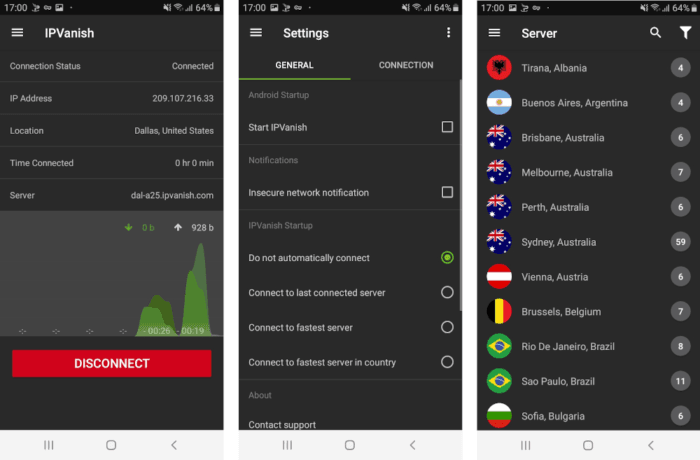 IPVanish Android app