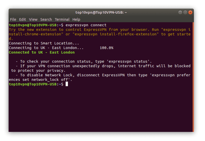 ExpressVPN running on Linux