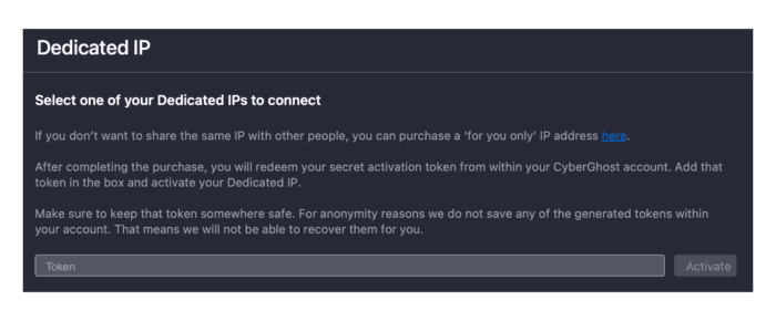 Dónde comprar una IP dedicada en la aplicación CyberGhost