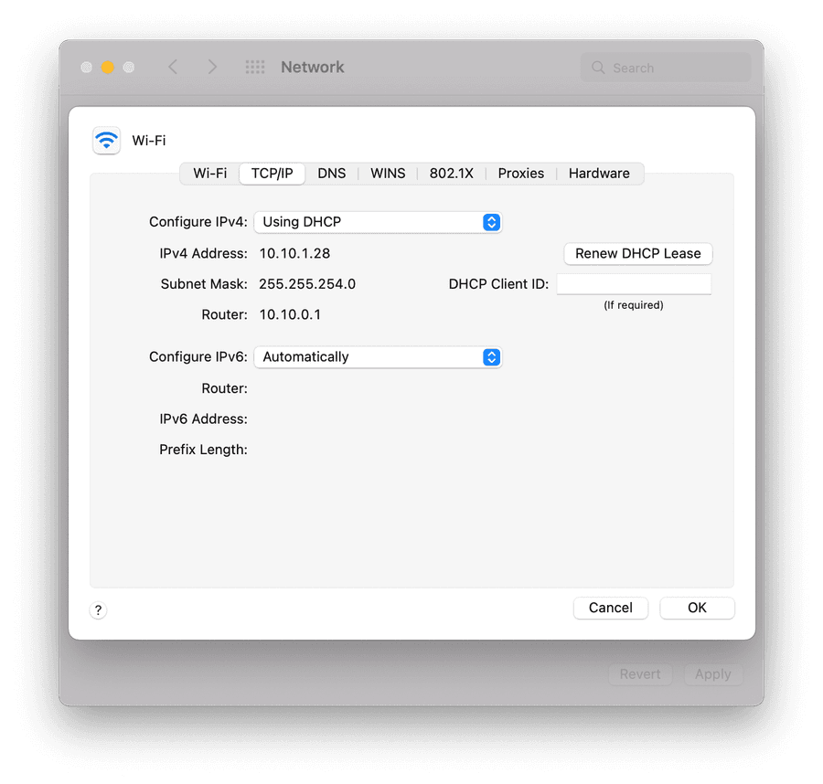 Configure IPv6 on MacOS