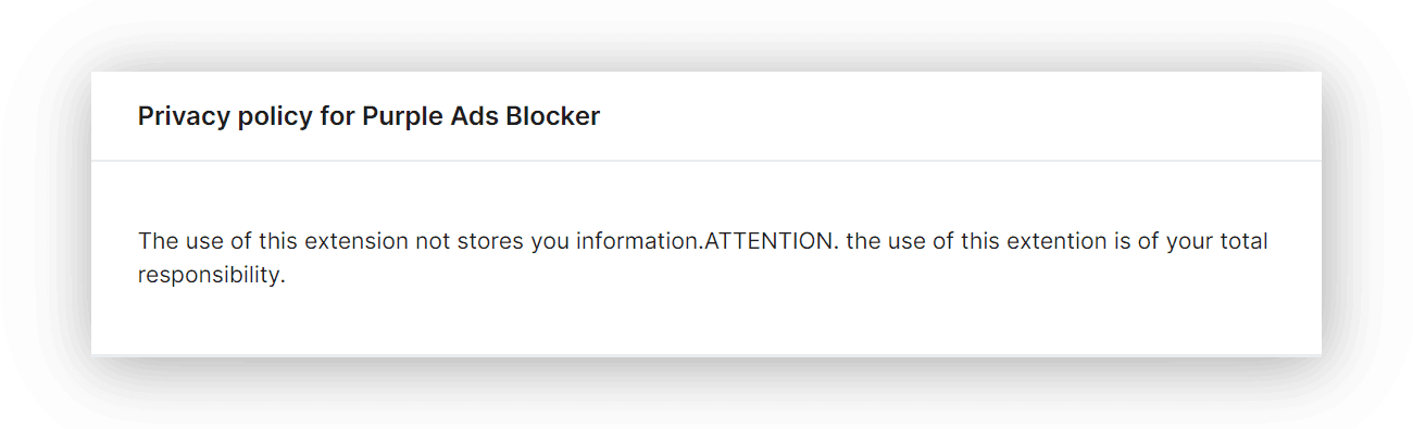 Purple Ads Blocker's Privacy Policy