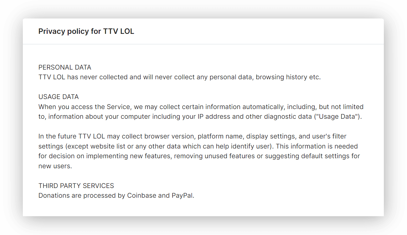 Politique de confidentialité de TTV LOL