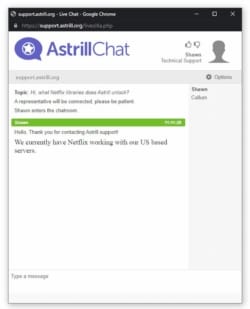 Assistenza in chat di Astrill