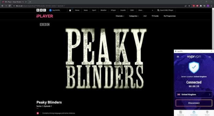 VyprVPN BBC iPlayer Streaming Test