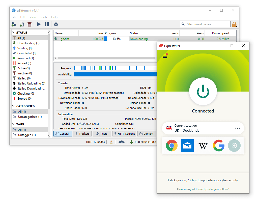 Using ExpressVPN with the qBittorrent torrent client