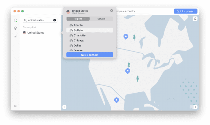 NordVPN US Server Liste