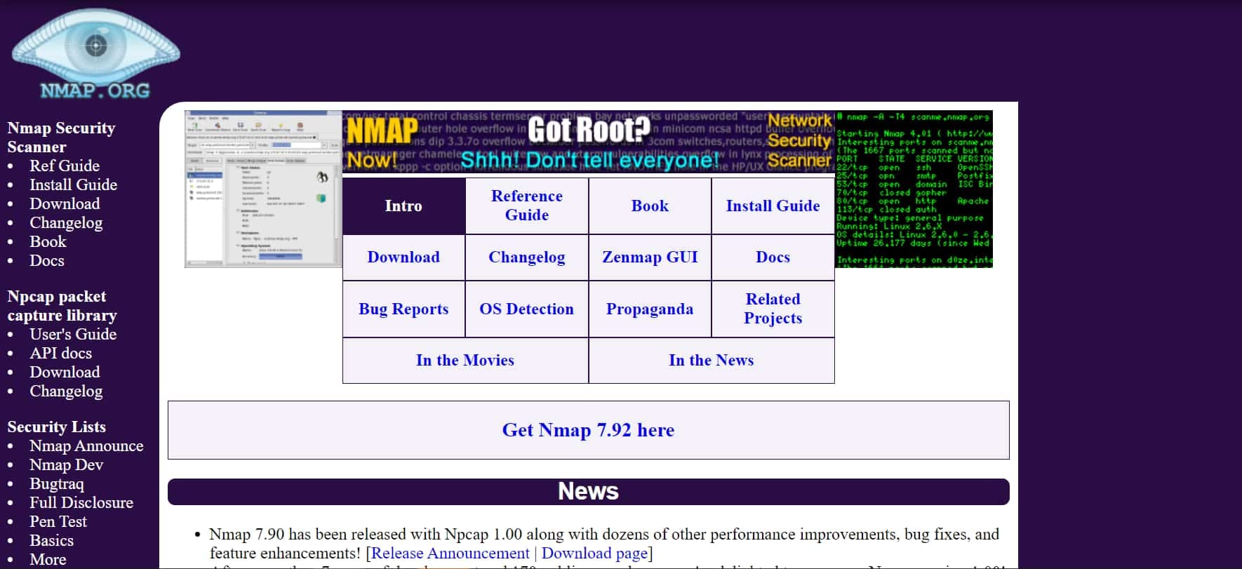 Zrzut ekranu z Nmap