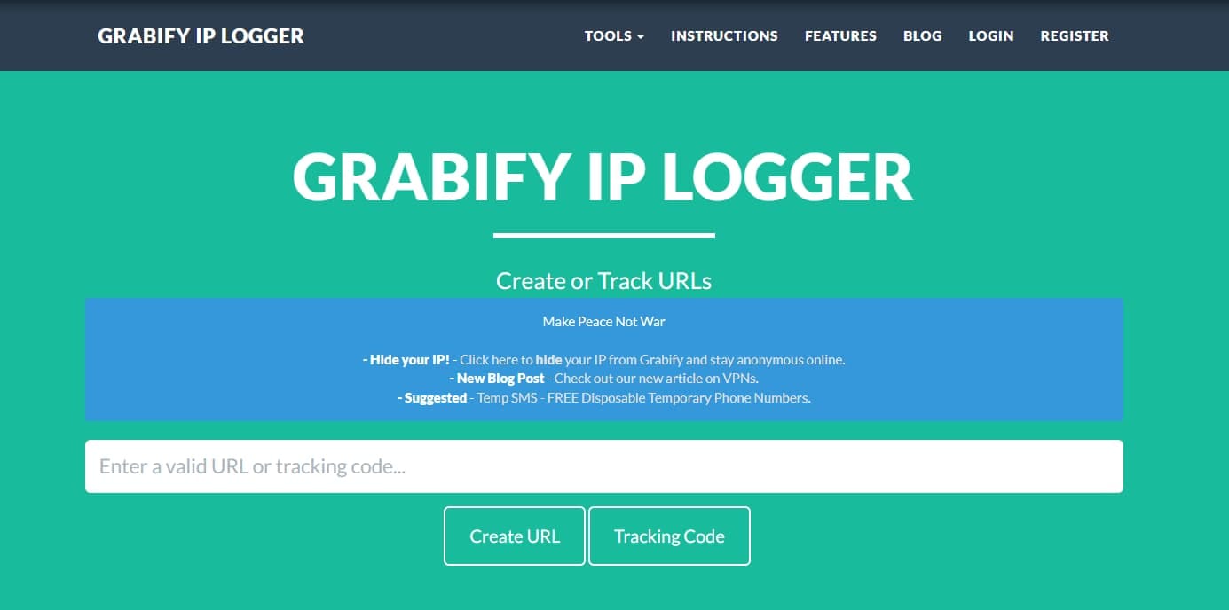 Registor de IP Grabify