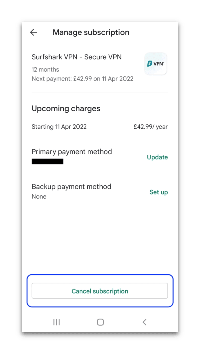 Surfshark iOS Free Trial Cancellation