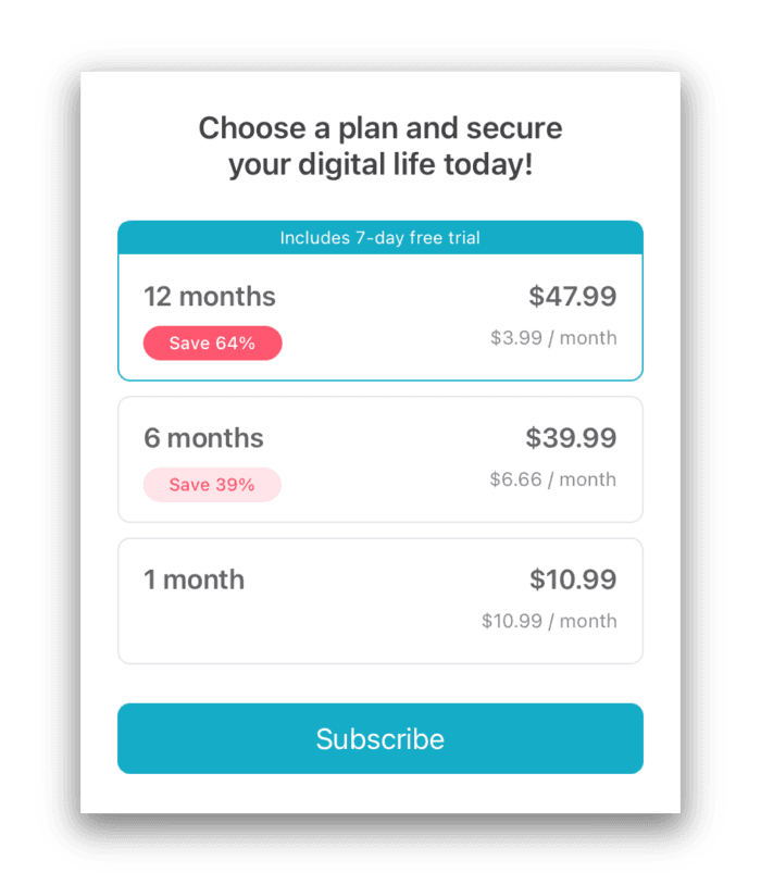 Surfshark iOS Free Trial Pricing Plans