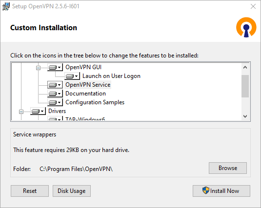 OpenVPN angepasste Installation unter Windows