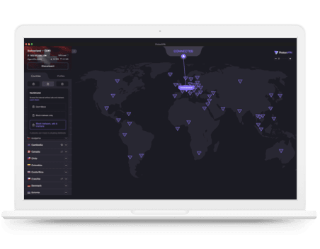 Skärmbild av Proton VPN:s skrivbordsapp