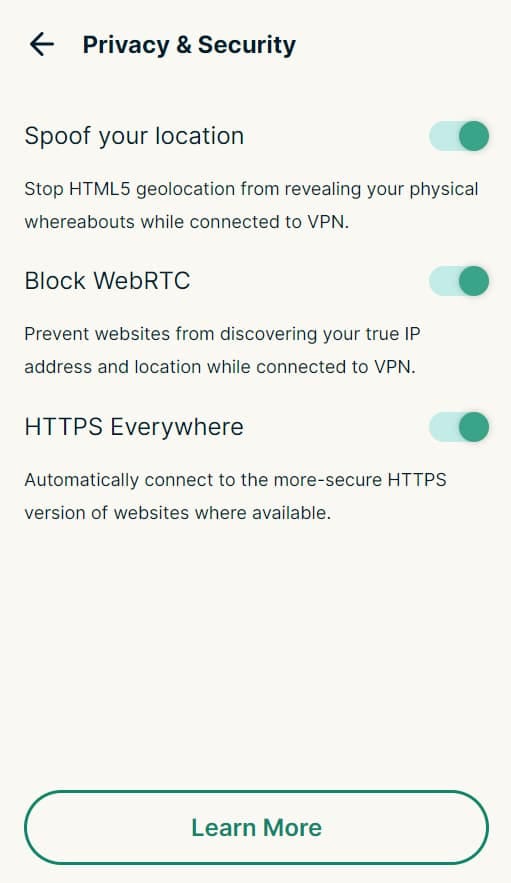 Ustawienia HTML5 rozszerzenia ExpressVPN na przeglądarkę Chrome