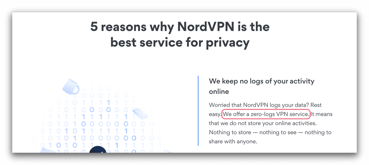 NordVPN's website.