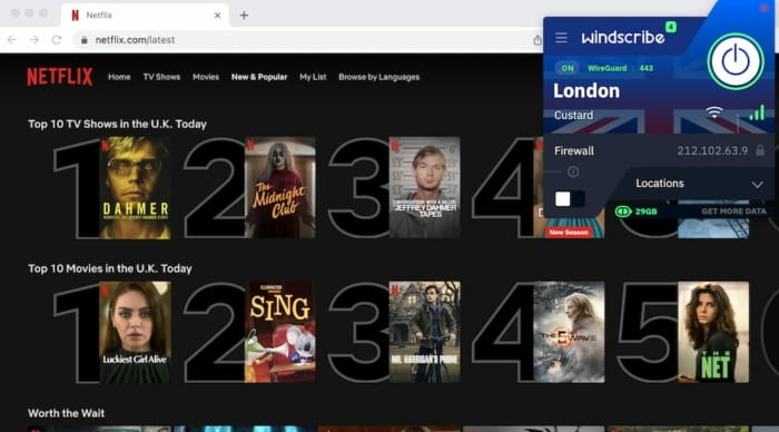 Utilisation du VPN gratuit Windscribe avec Netflix