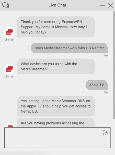 Speaking to ExpressVPN's customer support