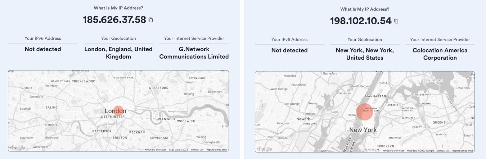 Tu dirección IP cambiará cuando te conectas a una VPN