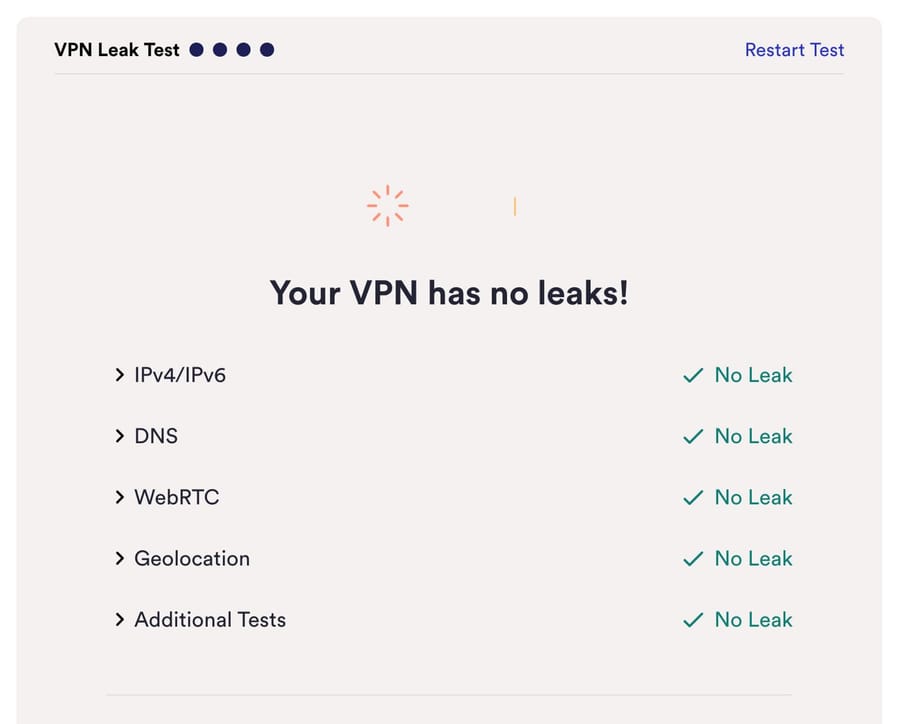 Herramienta de pruebas de fugas de VPN