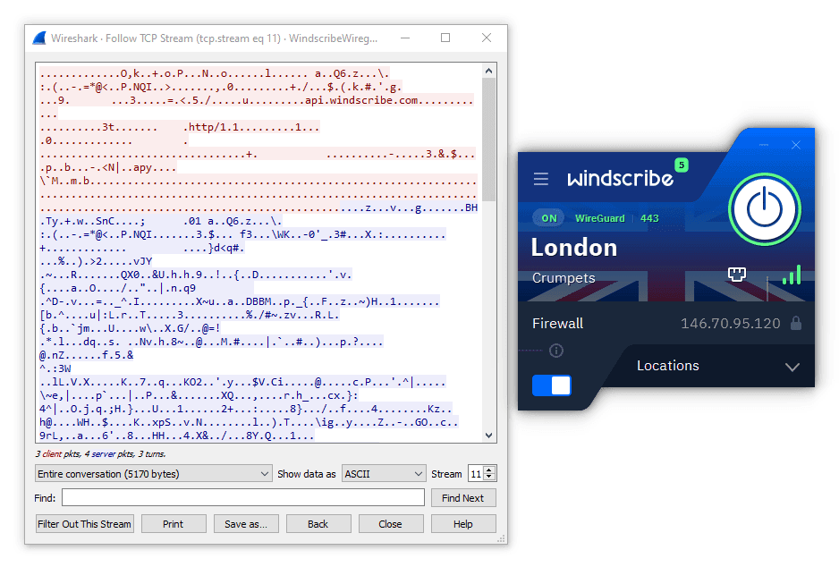 Analiza szyfrowania Windscribe za pomocą Wireshark