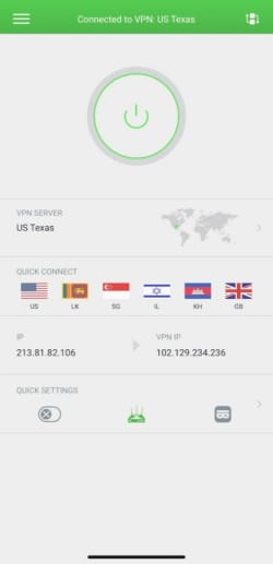 Private Internet Access iPhone Home Screen