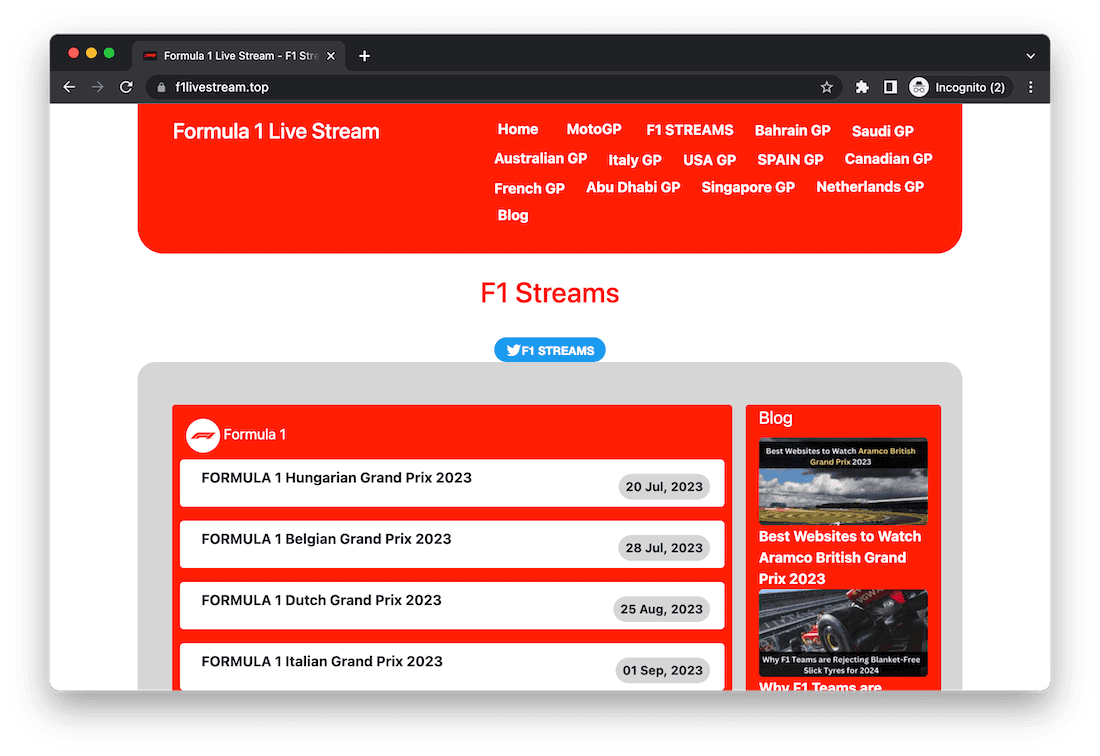 Directo de la F1 en Dubz Network