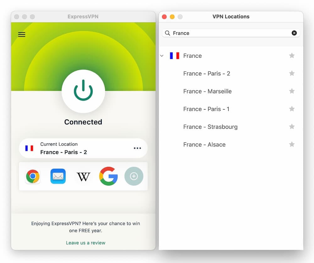 Serveurs ExpressVPN en France