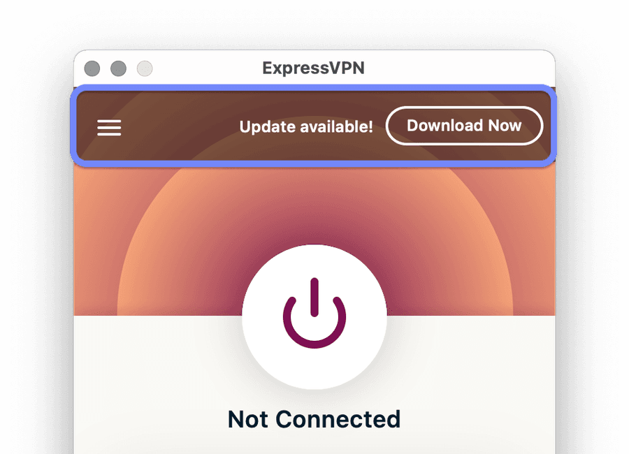 ExpressVPN software update notification