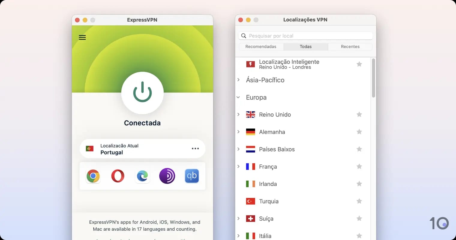 Aplicativo Mac da ExpressVPN