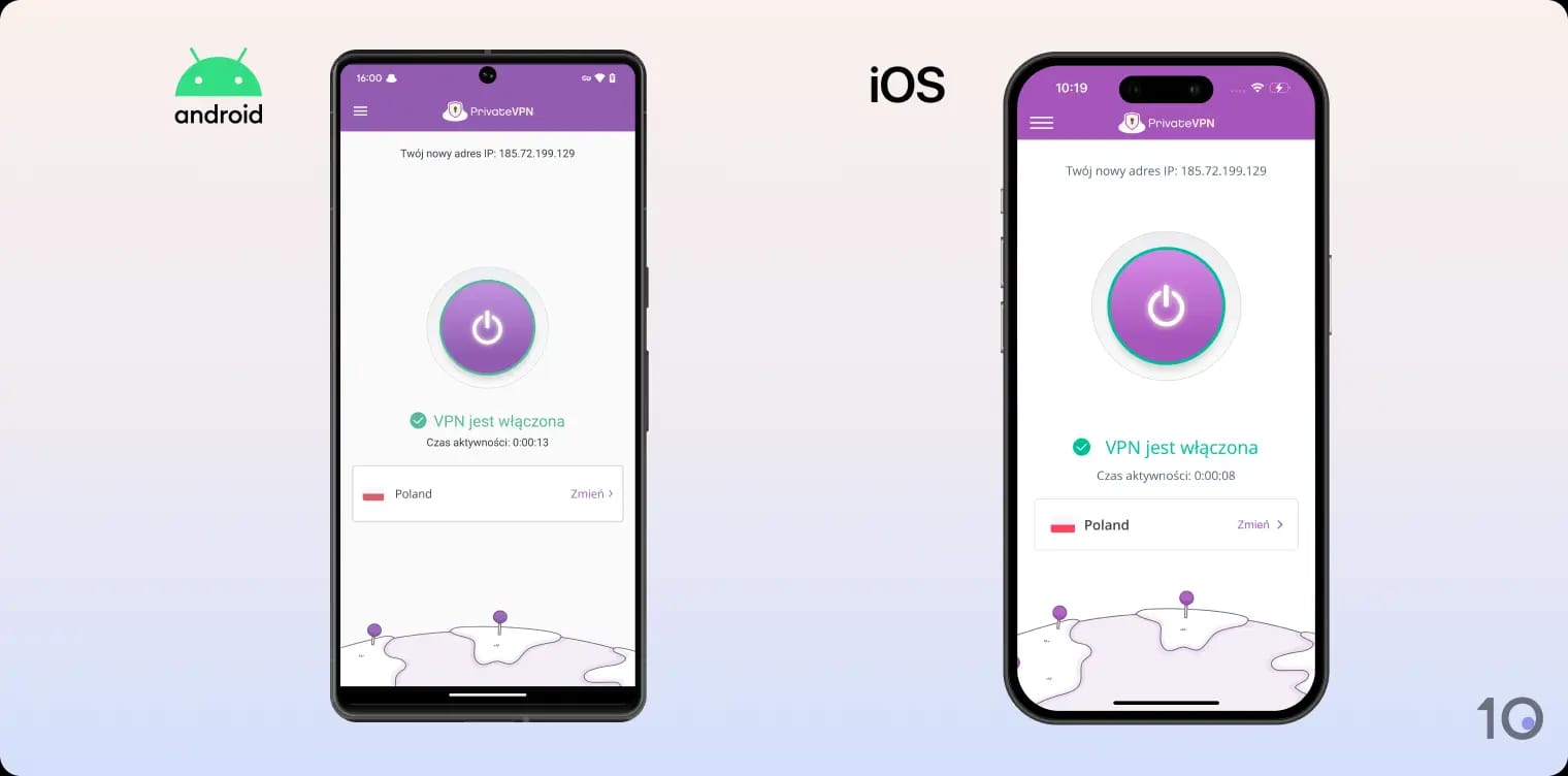 Aplikacje PrivateVPN na Androida i iOS