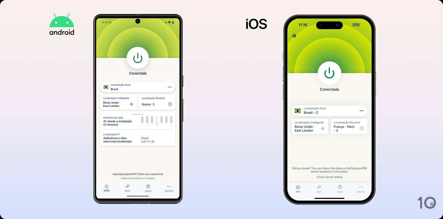 Os aplicativos da ExpressVPN para iOS e Android