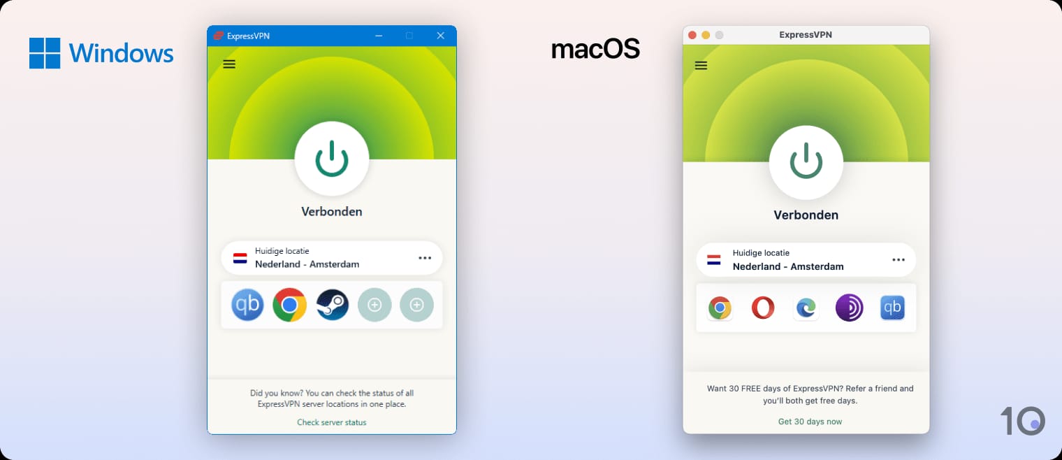 ExpressVPN-apps voor Windows en macOS