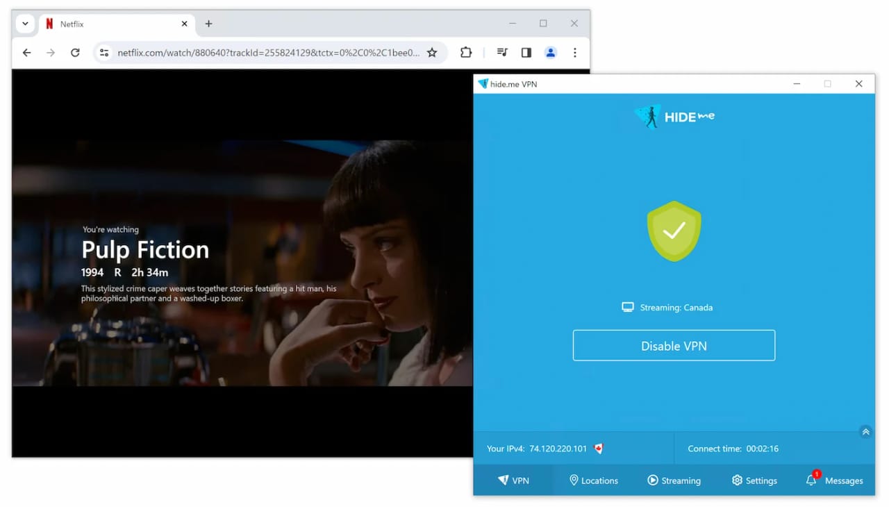 Hide.me VPN se utiliza para acceder a contenido exclusivo de Netflix Canadá