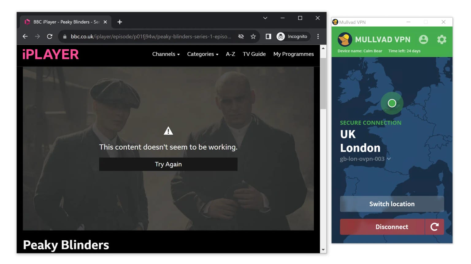 Mullvad VPN mit BBC iPlayer testen