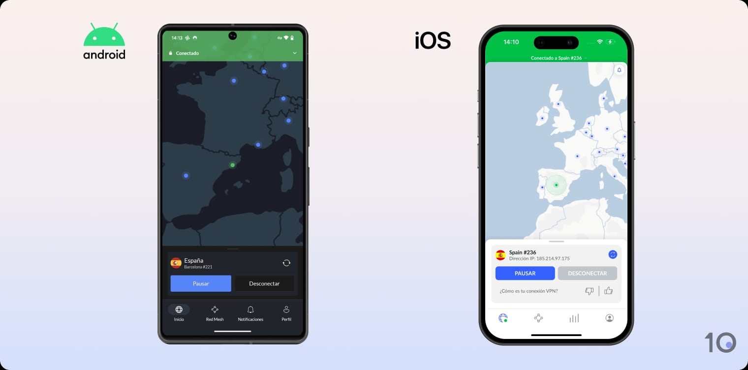 Aplicaciones de NordVPN para Android y iOS