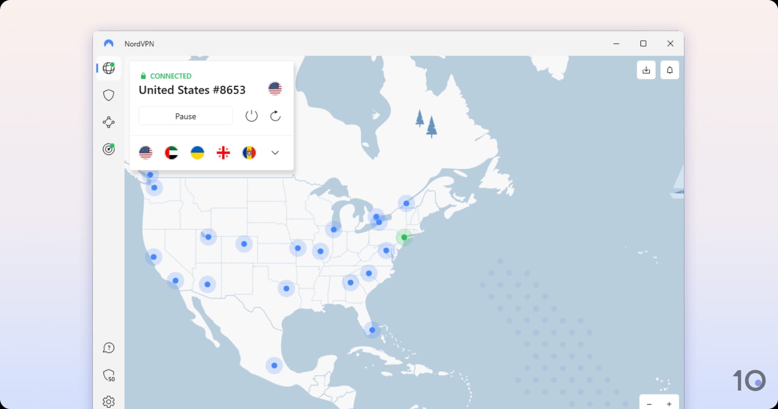 L'application NordVPN pour Windows