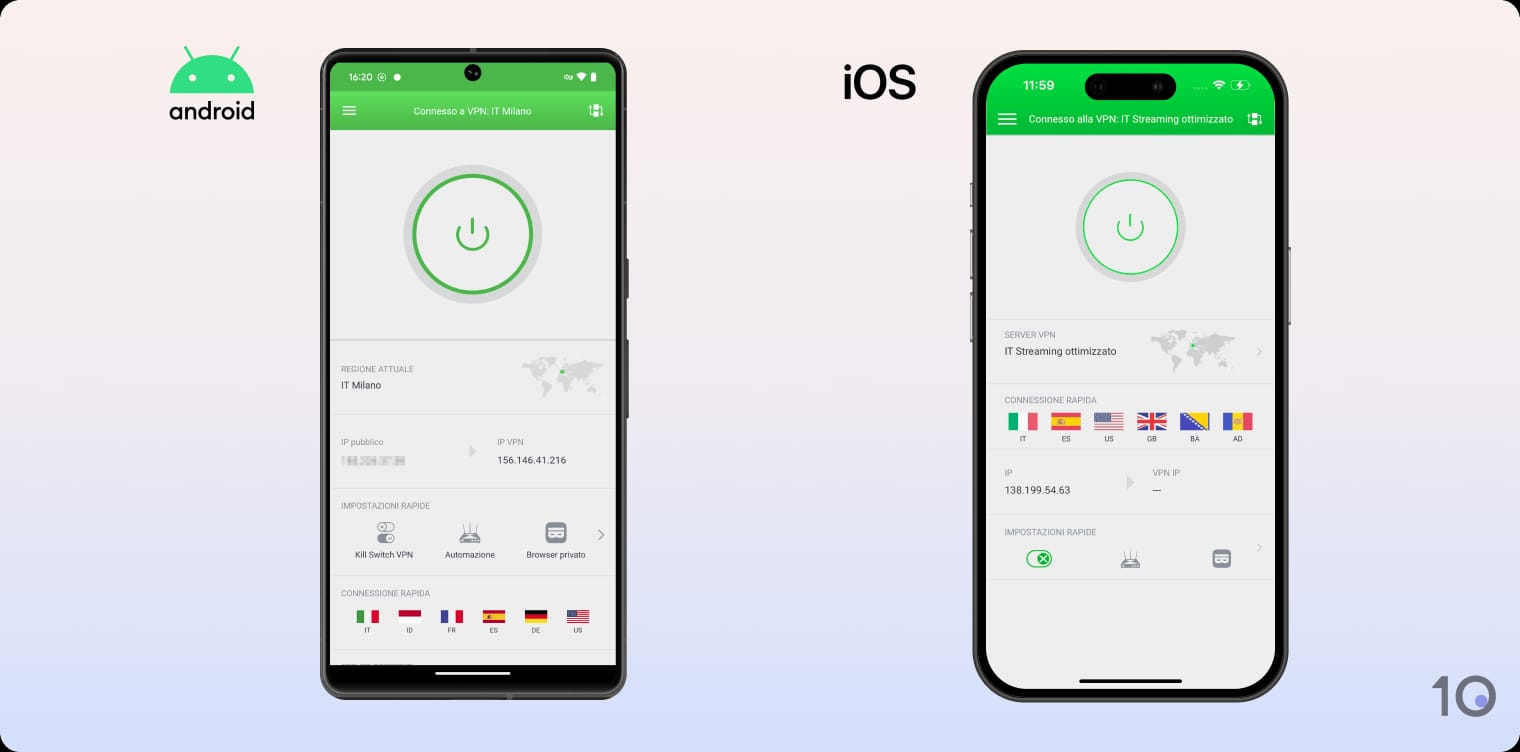 Le app di Private Internet Access per Android e iOS