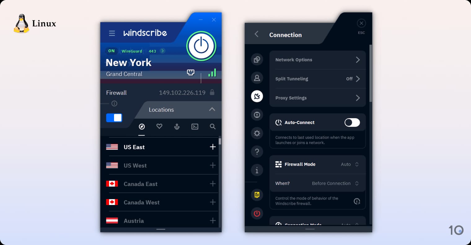 Windscribe VPN's-app voor Linux