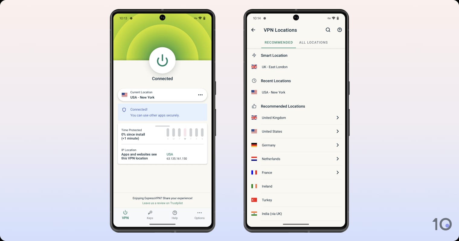 L'application ExpressVPN pour Android